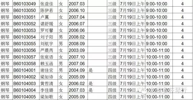 2015中央音乐学院音乐考级--(龙岩考级时间)